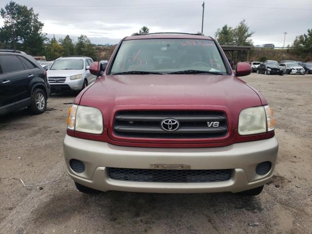 5TDBT44A71S015247 - 2001 TOYOTA SEQUOIA RED photo 9