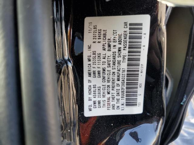 19UUB2F3XGA002787 - 2016 ACURA TLX Czarny zdjęcie 10