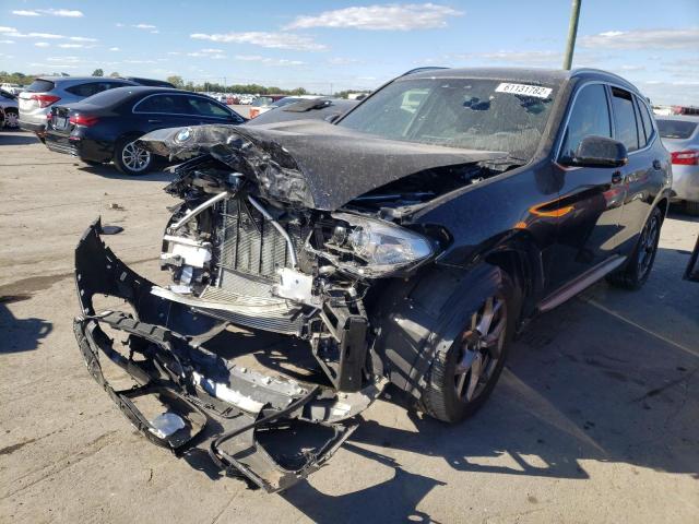 5UXTY5C03M9E91133 - 2021 BMW X3 XDRIVE3 BLACK photo 2