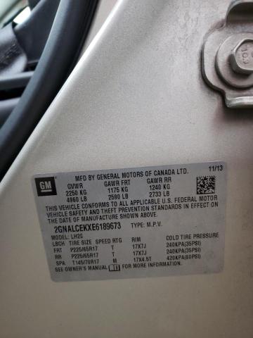 2GNALCEKXE6189673 - 2014 CHEVROLET EQUINOX LT TAN photo 10