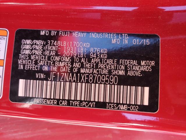 JF1ZNAA1XF8709590 - 2015 TOYOTA SCION FR-S RED photo 10