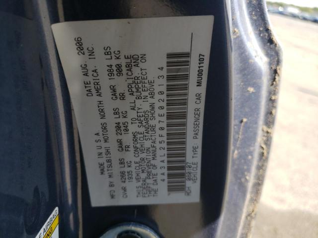 4A3AL25F07E020134 - 2007 MITSUBISHI ECLIPSE SPYDER GS  照片 10