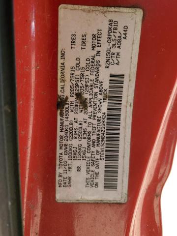 5TEVL52N84Z339324 - 2004 TOYOTA TACOMA XTR RED photo 10