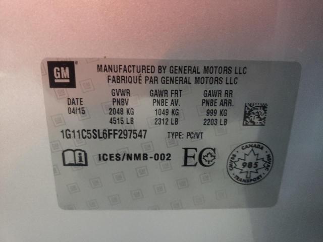 1G11C5SL6FF297547 - 2015 CHEVROLET MALIBU 1LT 银色 照片 10