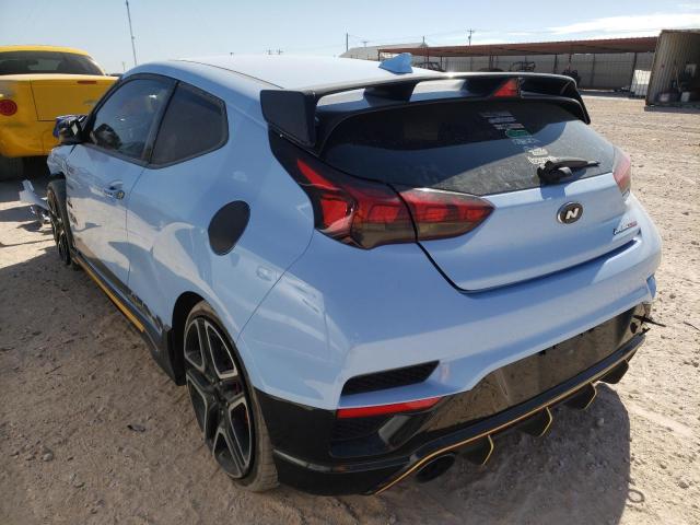 KMHT36AH7LU004700 - 2020 HYUNDAI VELOSTER N BLUE photo 3