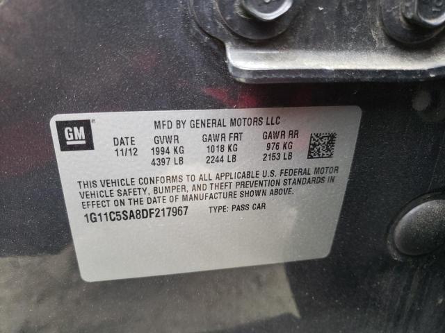 1G11C5SA8DF217967 - 2013 CHEVROLET MALIBU 1LT 石墨色 照片 10