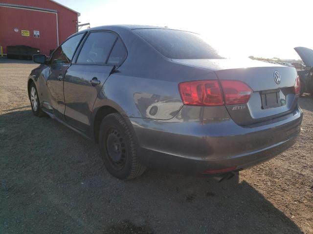 3VW2K7AJXDM405009 - 2013 VOLKSWAGEN JETTA BASE GRAY photo 3