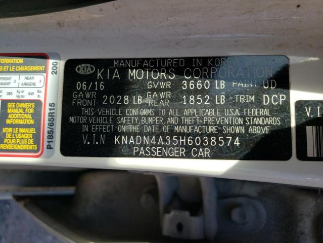 KNADN4A35H6038574 - 2017 KIA RIO EX WHITE photo 10