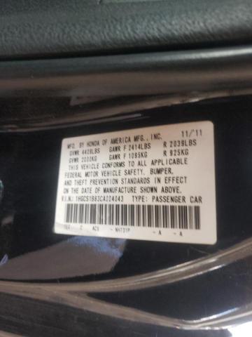 1HGCS1B83CA004043 - 2012 HONDA ACCORD EXL BLACK photo 12