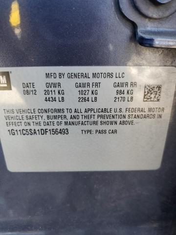 1G11C5SA1DF156493 - 2013 CHEVROLET MALIBU 1LT 蓝色 照片 10