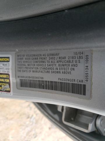 WVWRU63B45E066766 - 2005 VOLKSWAGEN PASSAT GLX Gümüş foto 10