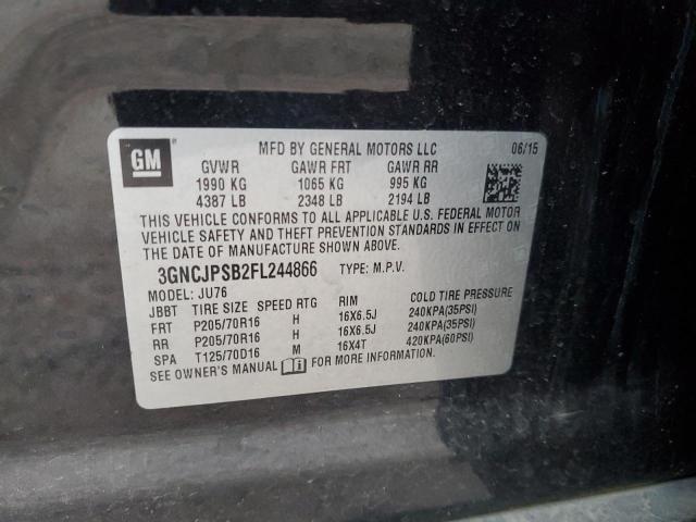 3GNCJPSB2FL244866 - 2015 CHEVROLET TRAX 1LS BLACK photo 10