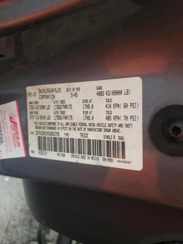 3D7KS28C05G863726 - 2005 DODGE RAM 2500 S ნაცრისფერი ფოტო 10