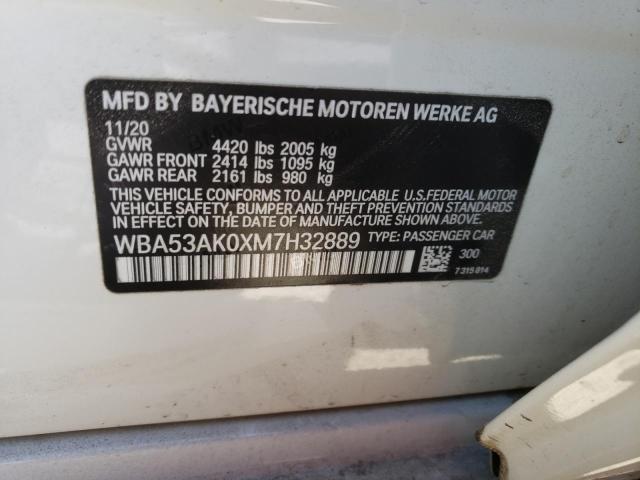 WBA53AK0XM7H32889 - 2021 BMW 228I Blanco foto 10