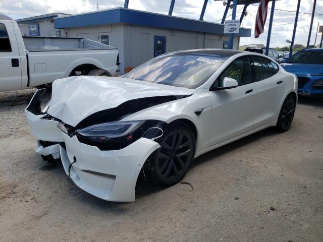 5YJSA1E67NF460760 - 2022 TESLA MODEL S Սպիտակ լուսանկար 2
