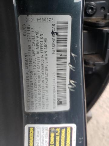 WVWWH63B44E004273 - 2004 VOLKSWAGEN PASSAT GLX Boz foto 10