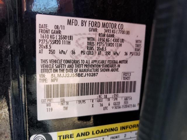 5LMJJ2J55BEJ10287 - 2011 LINCOLN NAVIGATOR 黑色 照片 10