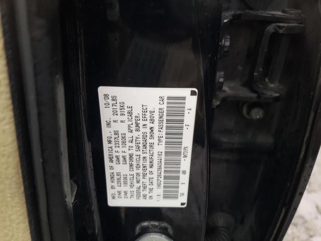 1HGCP26439A044162 - 2009 HONDA ACCORD LXP BLACK photo 10