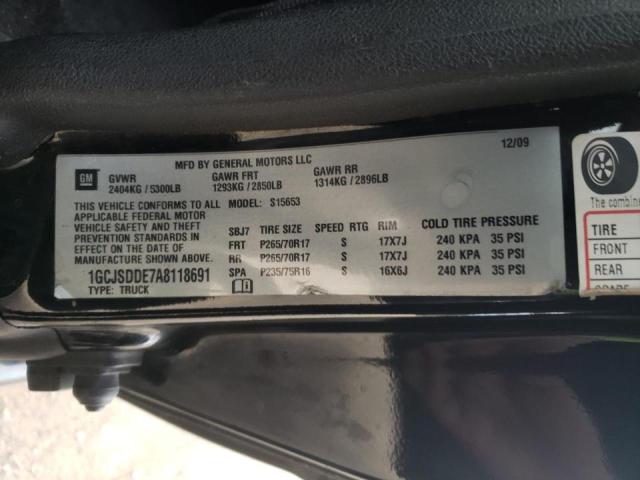 1GCJSDDE7A8118691 - 2010 CHEVROLET COLORADO L BLACK photo 10