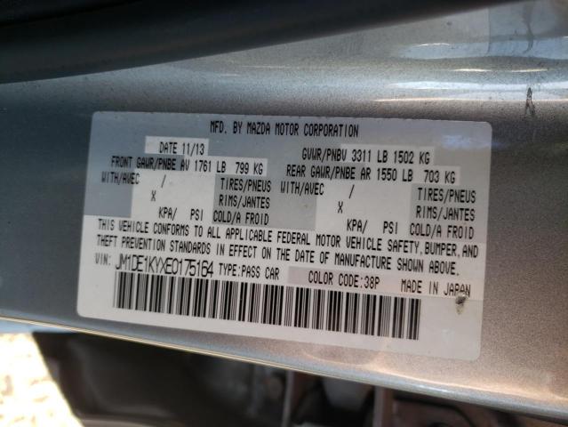 JM1DE1KYXE0175164 - 2014 MAZDA MAZDA2 SPO 银色 照片 10