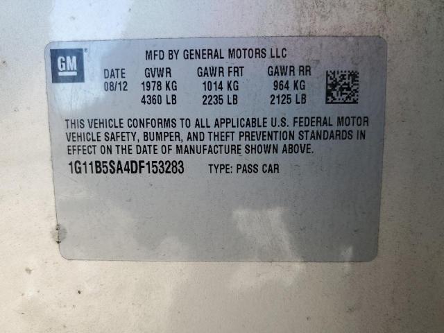 1G11B5SA4DF153283 - 2013 CHEVROLET MALIBU LS SILVER photo 10