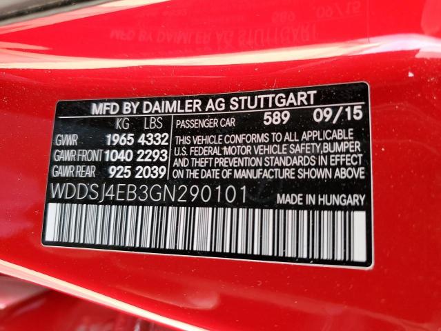 WDDSJ4EB3GN290101 - 2016 MERCEDES-BENZ CLA 250 Qırmızı foto 10