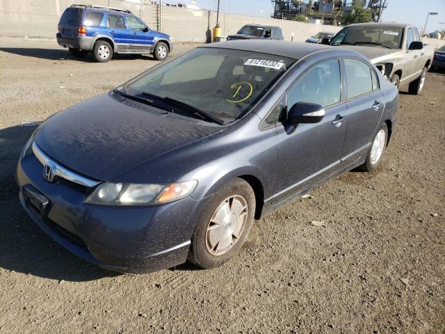 JHMFA36296S006487 - 2006 HONDA CIVIC HYBR BLUE photo 2