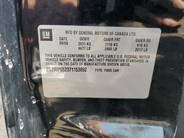 2G2WP552371153892 - 2007 PONTIAC GRAND PRIX შავი ფოტო 10