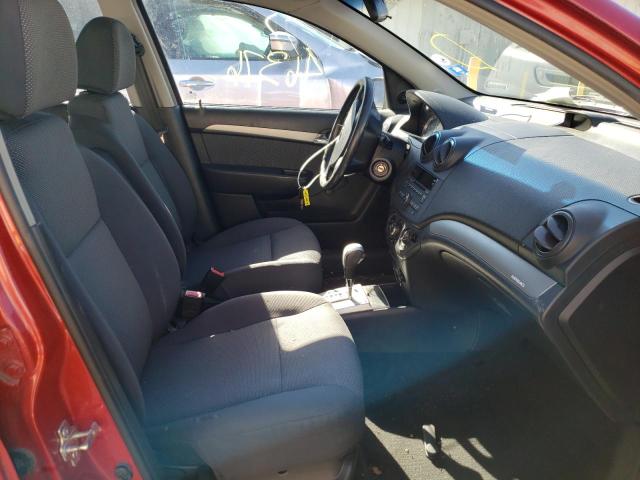 KL1TD56E89B332147 - 2009 CHEVROLET AVEO LS 红色 照片 5