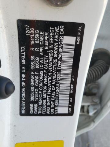 SHHFK7G48JU213379 - 2018 HONDA CIVIC SPOR WHITE photo 10