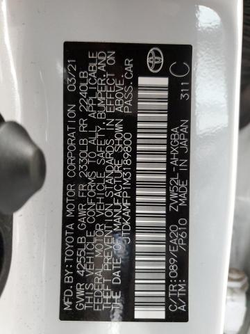 JTDKAMFP1M3189800 - 2021 TOYOTA PRIUS PRIM 未知 - 不可接受的库存 照片 10