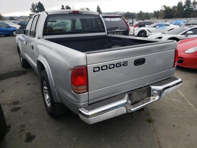 1B7HL48N12S587169 - 2002 DODGE DAKOTA QUA SILVER photo 3