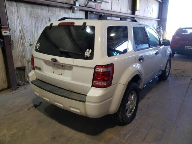 1FMCU03Z38KE65492 - 2008 FORD ESCAPE WHITE photo 4