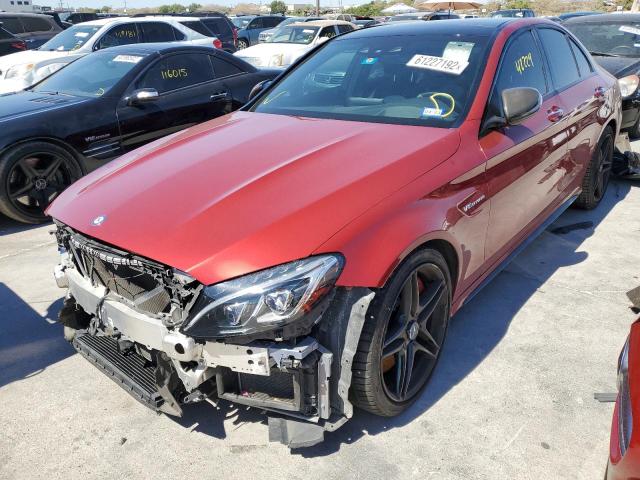 55SWF8HB2GU098360 - 2016 MERCEDES-BENZ C 63 AMG-S RED photo 2