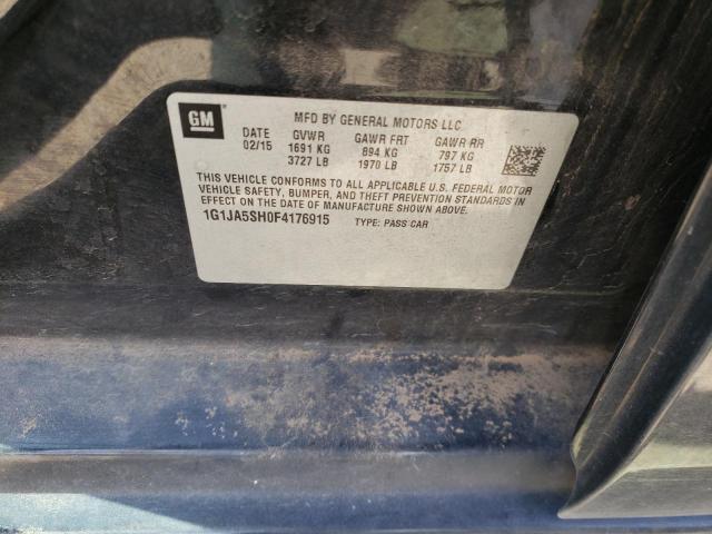 1G1JA5SH0F4176915 - 2015 CHEVROLET SONIC LS BLACK photo 10