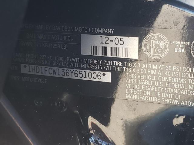 1HD1FCW136Y651006 - 2006 HARLEY-DAVIDSON FLHTCUI 黑色 照片 10