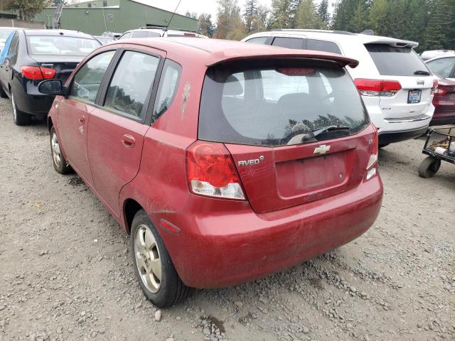 KL1TD66687B695186 - 2007 CHEVROLET AVEO BASE BURGUNDY photo 3