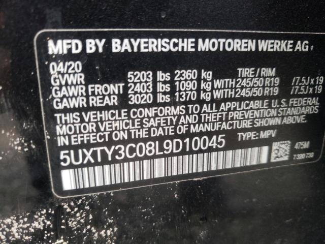 5UXTY3C08L9D10045 - 2020 BMW X3 SDRIVE3 BLACK photo 13