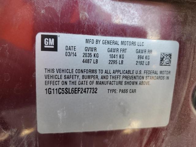 1G11C5SL6EF247732 - 2014 CHEVROLET MALIBU 1LT 勃艮第红 照片 10