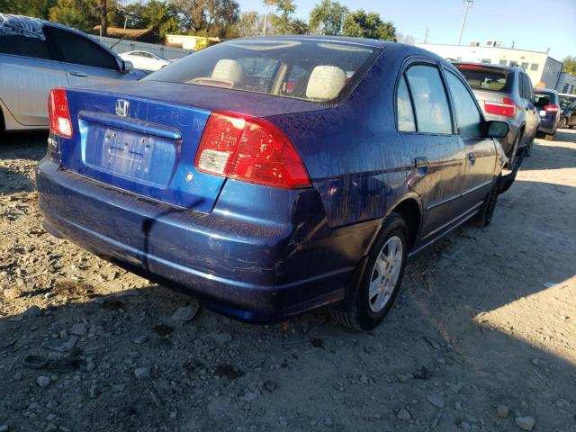 1HGES16374L006410 - 2004 HONDA CIVIC DX V BLUE photo 4