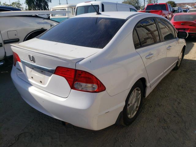 JHMFA3F29AS005395 - 2010 HONDA CIVIC HYBR WHITE photo 4