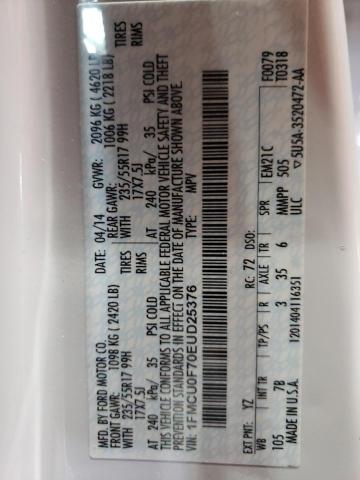 1FMCU0F70EUD25376 - 2014 FORD ESCAPE S WHITE photo 10