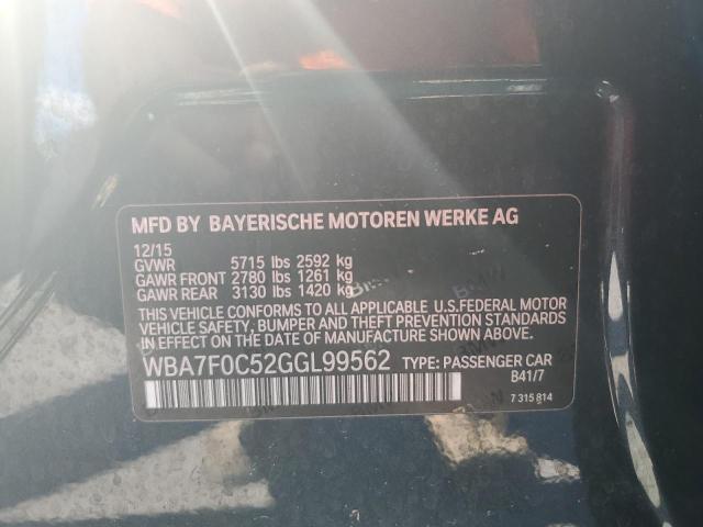 WBA7F0C52GGL99562 - 2016 BMW 750 I GRAY photo 10