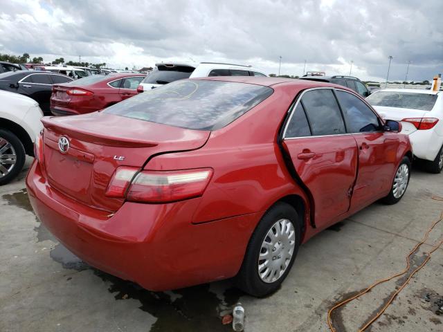 4T1BE46K57U113306 - 2007 TOYOTA CAMRY LE A RED photo 4