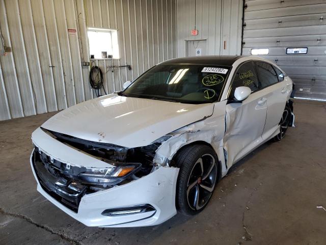 1HGCV1F34KA045267 - 2019 HONDA ACCORD WHITE photo 2