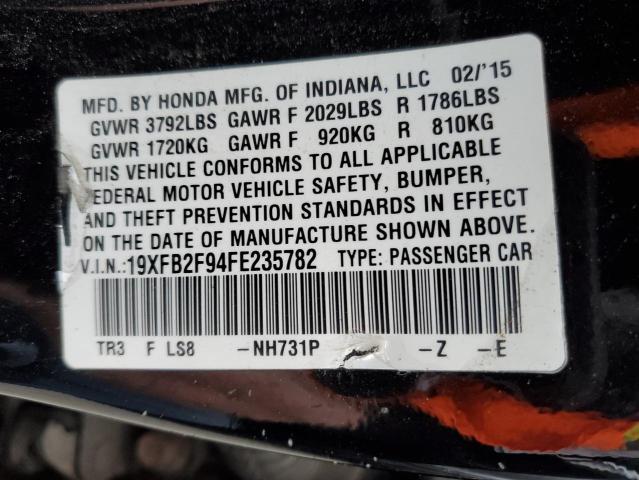 19XFB2F94FE235782 - 2015 HONDA CIVIC EXL Qara foto 10