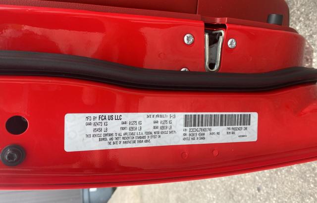 2C3CDXGJ7KH651749 - 2019 DODGE CHARGER SC RED photo 10