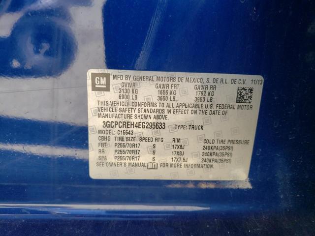 3GCPCREH4EG295633 - 2014 CHEVROLET 1500 SILVE BLUE photo 10