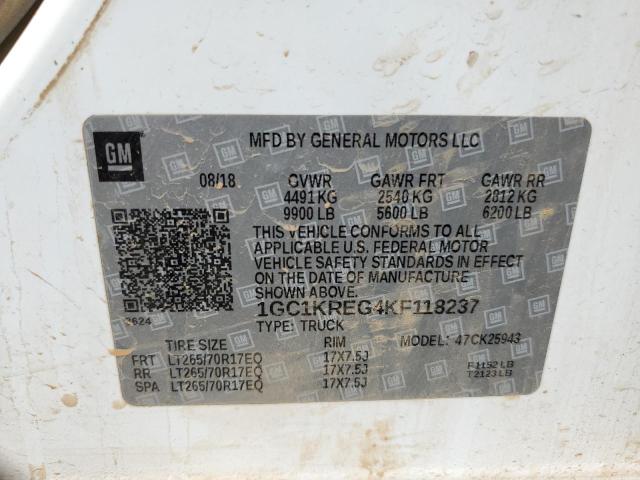 1GC1KREG4KF118237 - 2019 CHEVROLET SILVRDO LS WHITE photo 10