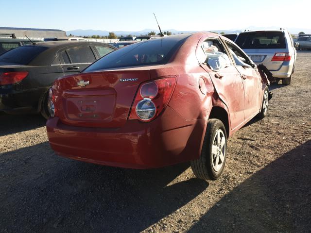 1G1JB5SG8D4237249 - 2013 CHEVROLET SONIC LS RED photo 4